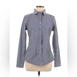 Banana Republic - Women’s Blue and White Tailored Button Down 10 TALL - Non-iron